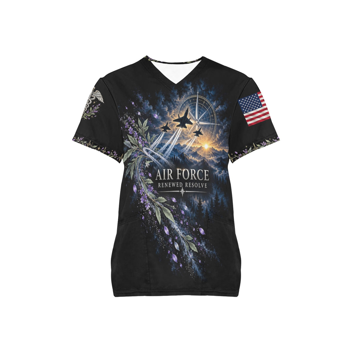 Renewed Resolve — Air Force Easter All-Over Print Scrub Top