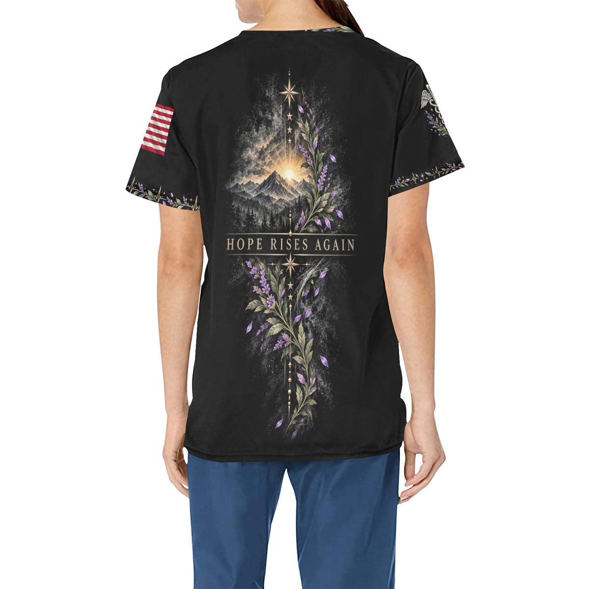 Renewed Resolve — Veterans Easter All-Over Print Scrub Top