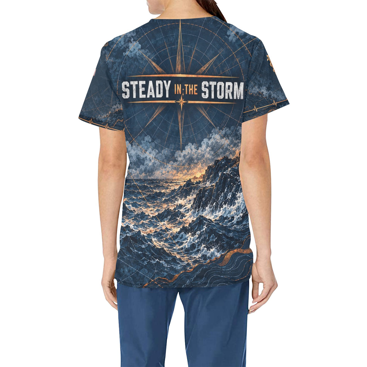 Harbor Watch — Coast Guard Veteran All-Over Print Scrub Top