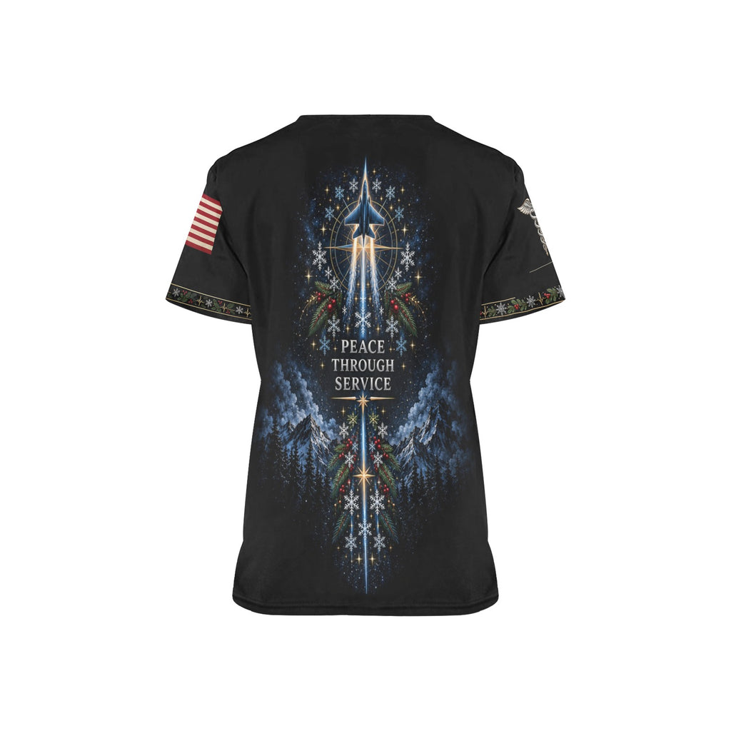 Winter Watch — Air Force Christmas All-Over Print Scrub Top