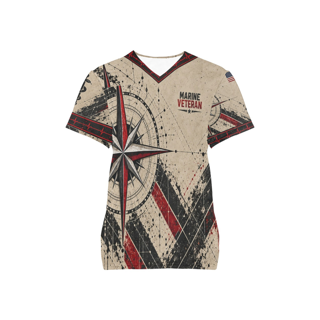 Strength to Serve — Marine Corps Veteran All-Over Print Scrub Top