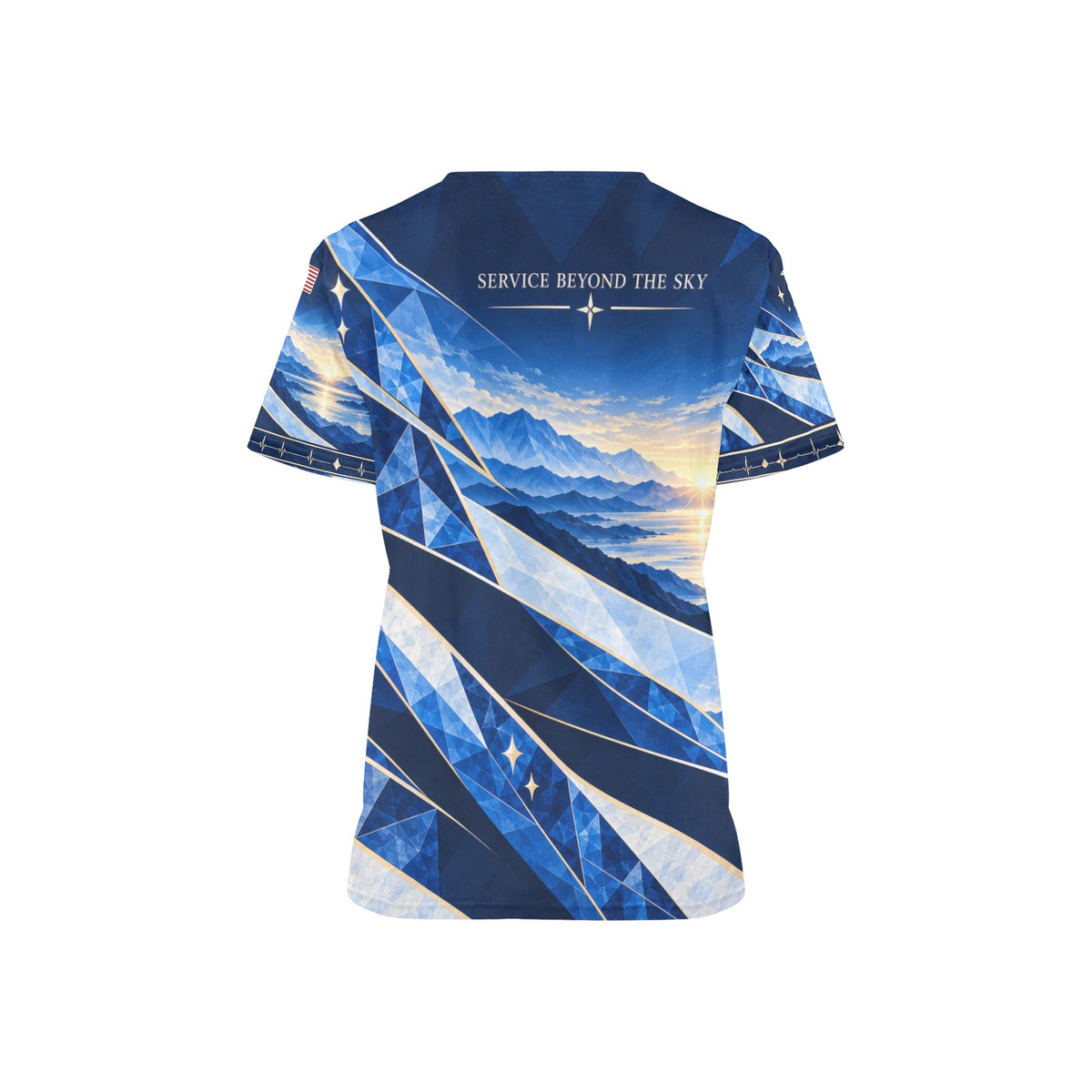 Blue Horizon — Air Force Veteran All-Over Print Scrub Top