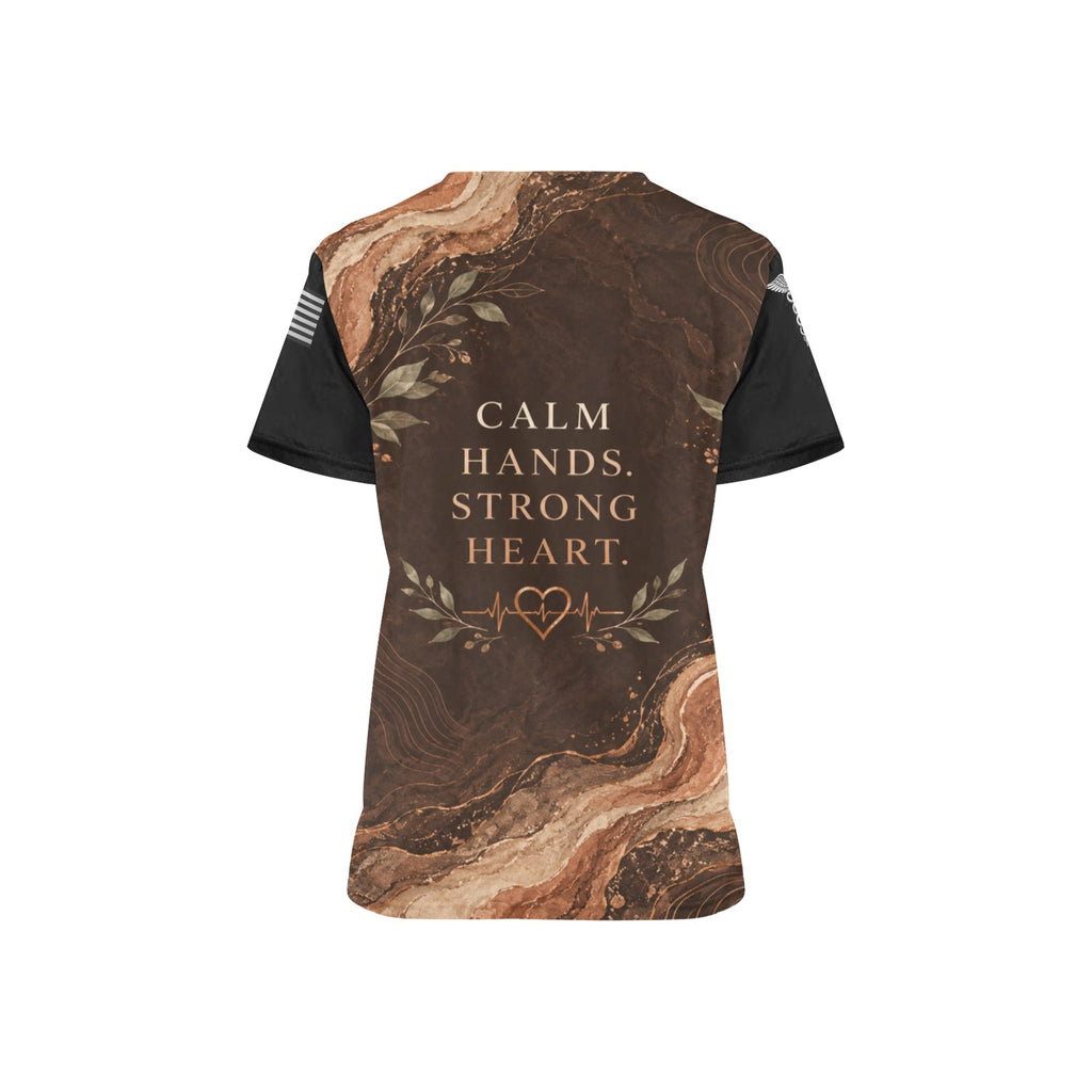 Desert Calm — Nursing All-Over Print Scrub Top