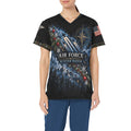 Winter Watch — Air Force Christmas All-Over Print Scrub Top
