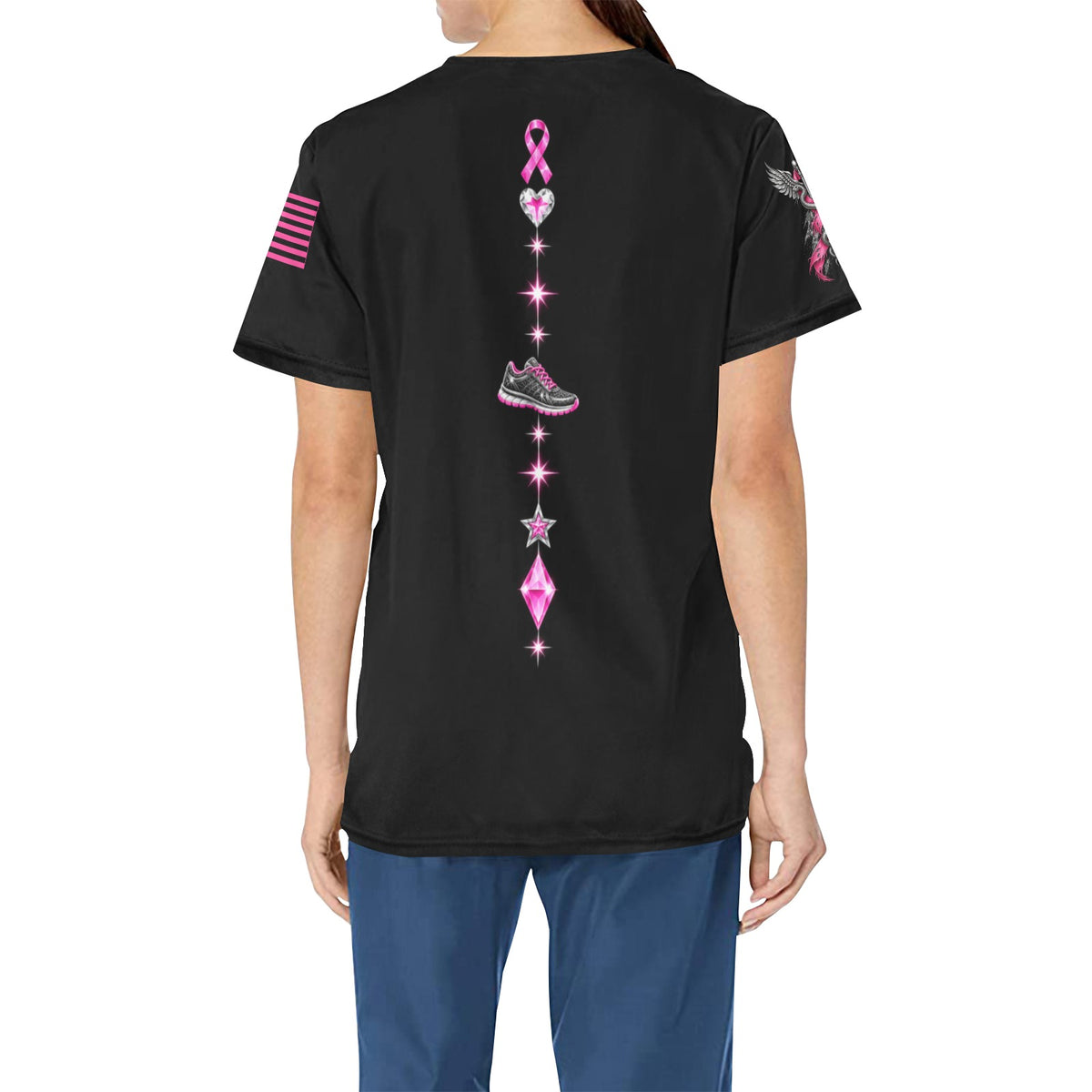 One Day One Step — All-Over Print Scrub Top