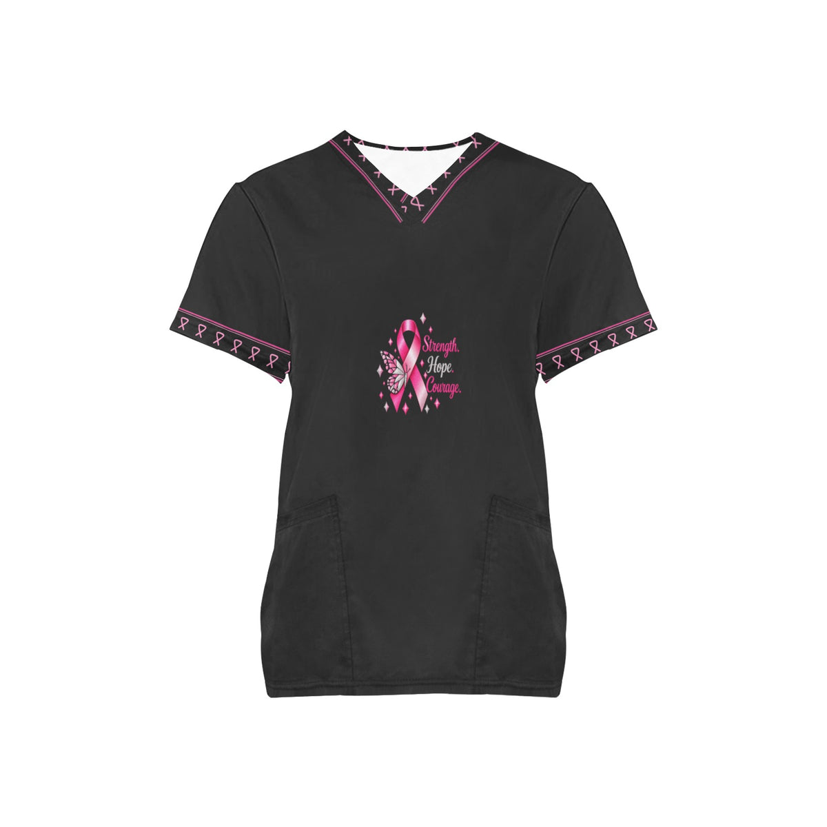 Pink Ribbon Hope — All-Over Print Scrub Top