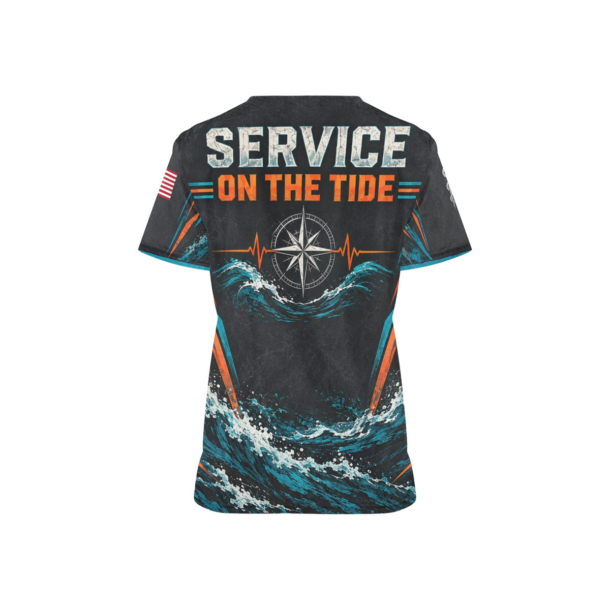 Service on the Tide — Coast Guard Veteran All-Over Print Scrub Top