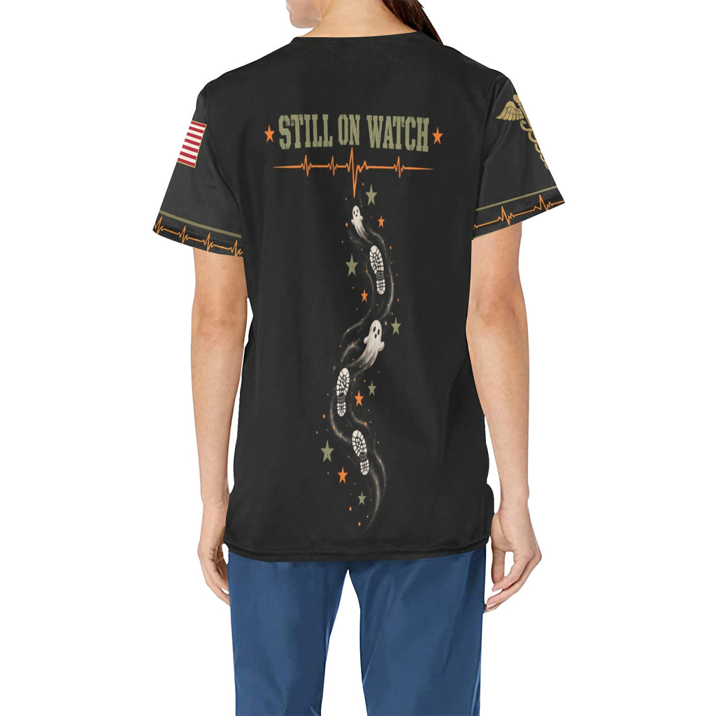 Boots & Boos — Marine Corps Halloween All-Over Print Scrub Top