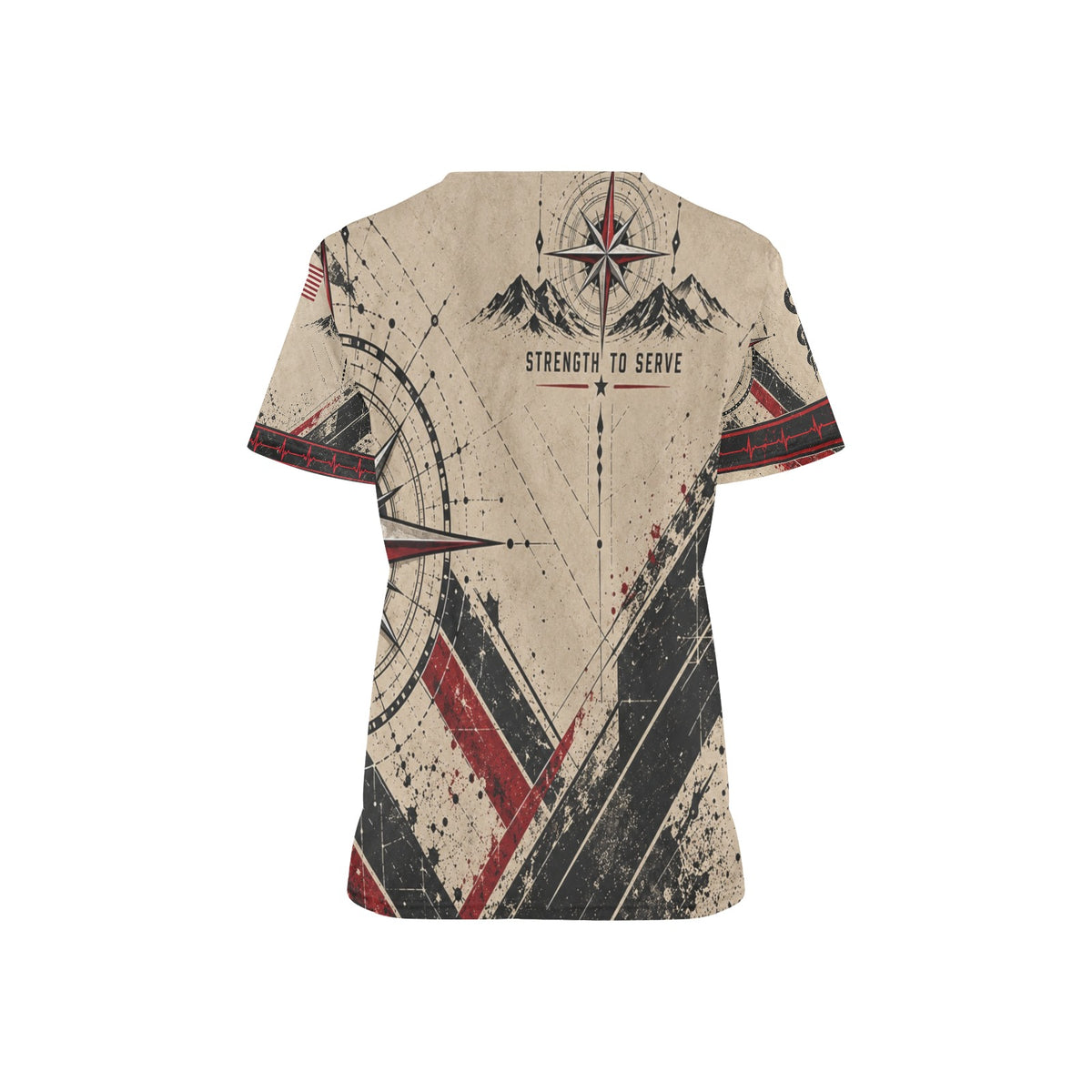 Strength to Serve — Marine Corps Veteran All-Over Print Scrub Top
