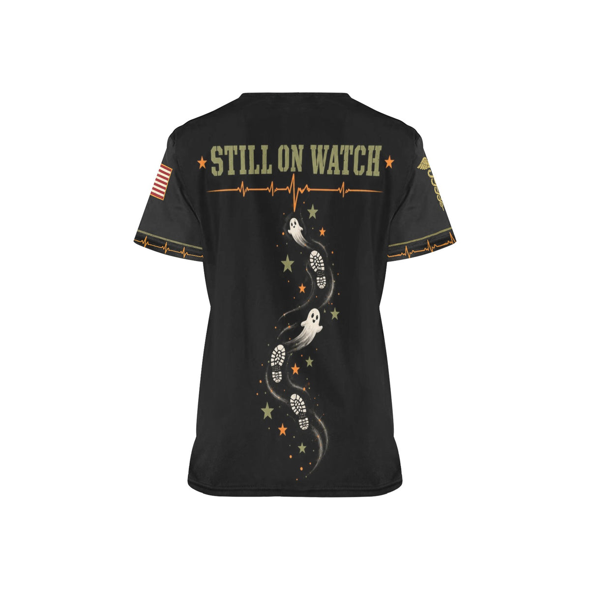 Boots & Boos — Army Halloween All-Over Print Scrub Top