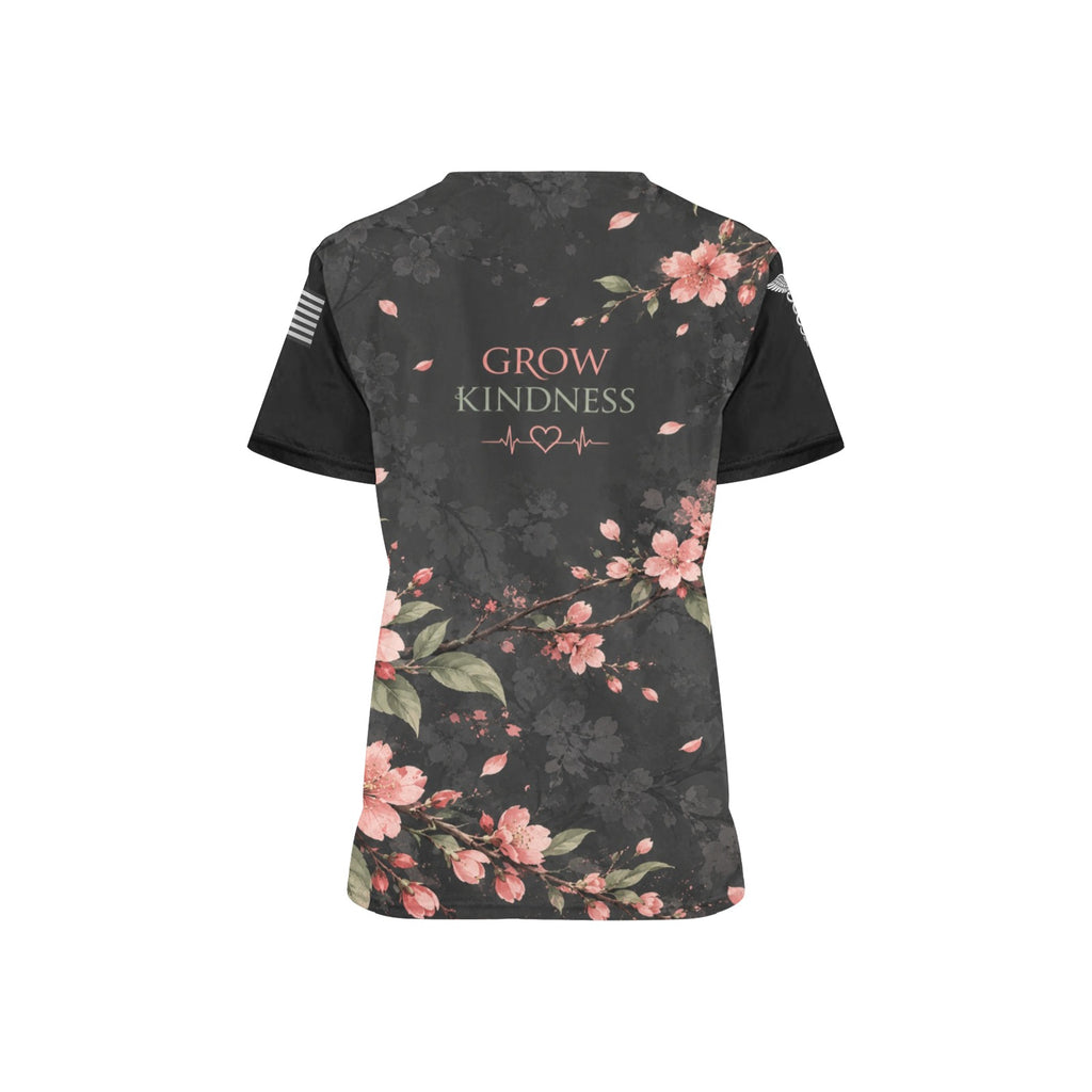 Sakura Shift — Nursing All-Over Print Scrub Top