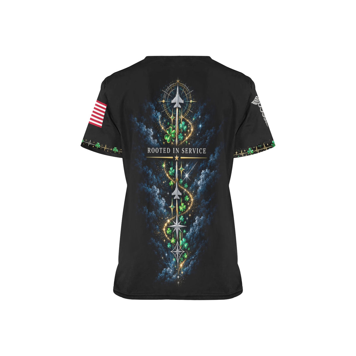 Shamrock Watch — Air Force St. Patrick's Day All-Over Print Scrub Top